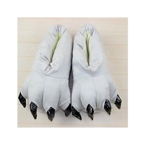 Cute Totoro Gray Cotton Animal Slippers Paw (Kid:21cm,Femal:26cm,Male:31cm)