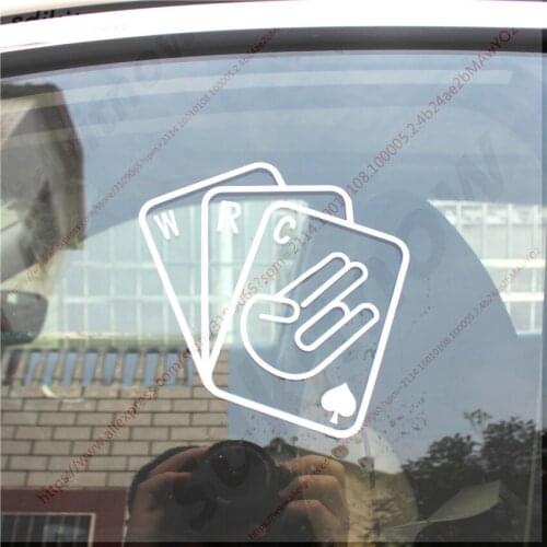 Fashion Poker Card Car Sticker Window WRC Sports Decal Styling For TOYOTA HONDA Subaru Ford Renault citroen lotus peugoet Fiat