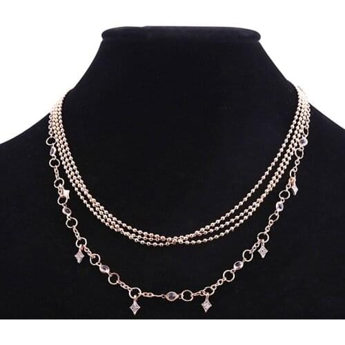 Fashion Women Multilayer Star Pendant Necklace for Women crystal Charming Necklace with Bohemian Jewelry for Christmas Gift