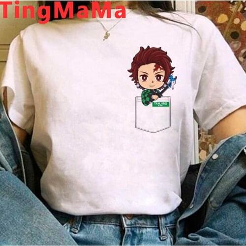 Demon Slayer Kimetsu No Yaiba Tanjirou Kamado male grunge ulzzang graphic tees kawaii 2021 summer top harajuku kawaii