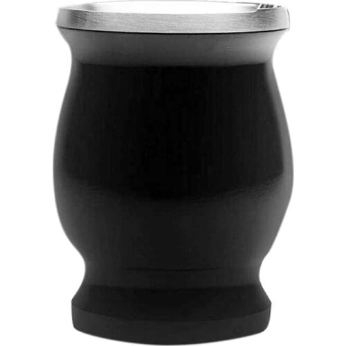Double Wall Stainless Yerba Mate Gourd Tea Cup Set Coffee Water Cup - Mate Cup ,Black