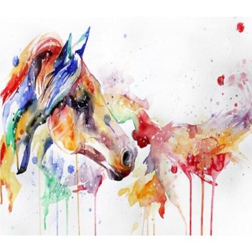 Watercolor Horse Animal 40x50cm Painting By Numbers Animals On Canvas Pictures By Numbers Home Decoration DIY Minimalism Style