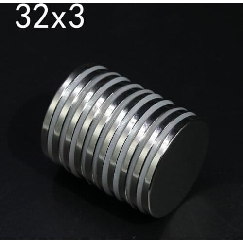 2/5/10/20 Pcs 32x3 Neodymium Magnet 32mm x 3mm N35 NdFeB Round Super Powerful Strong Permanent Magnetic imanes Disc 30x30