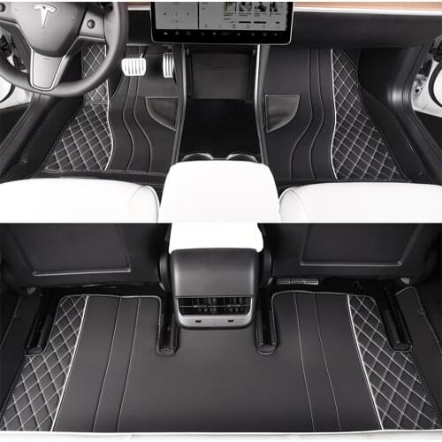 New Floor Mats Foot Pads For Tesla Model 3 2021 Waterproof Fully Surrounded Modified Wear-resistant Car Styling Accessories