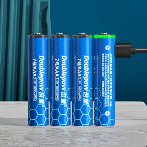 Original 1.5V AAA rechargeable battery 1000mWh USB rechargeable lithium battery fast charging via Micro USB cable