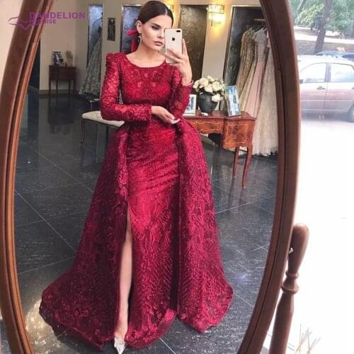 Luxury Dubai Muslim Green Evening Dresses Women 2021 Long Full Sleeves Handmade Arab Formal Party Prom Gowns