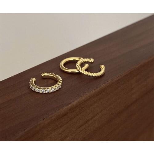 2021 Simple Delicate Micro Pave Zircon Cute Clip Earrings Female Buckle Ear Cuff No Piercings Fake Cartilage Boucle d’Oreille