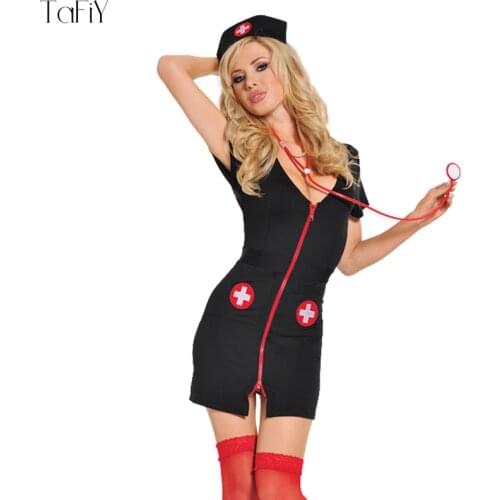 TaFiY Sexy Nurse Lingerie Hot Women Dress SM Cosplay Nurse Uniform Temptation Lenceria Costumes Sexy Erotic Lingerie Set