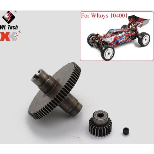 Steel Reduction & Motor Gear Set Metal Upgrade Parts for Wltoys 104001 1/10 RC Car Accessories Number 1874 1887