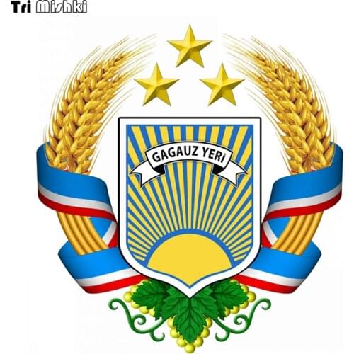 Tri Mishki WCS016 14x15cm Coat of arms of Gagauzia Gagauz YERI of Moldova car sticker colorful stickers auto automobile decals