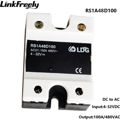 RS1A48D100 100A 220V SSR Solid State Relay,5V 12V 24V 32V DC Input Triac Output 42-530V AC,Voltage Control Relay Switch Module