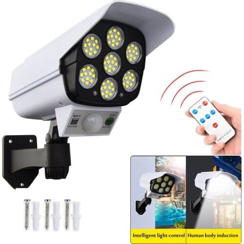 77 LED Solar Light Outdoor Solar Lamp Powered Sunlight Waterproof PIR Motion Sensor Street Light For Garden Simulation Camera