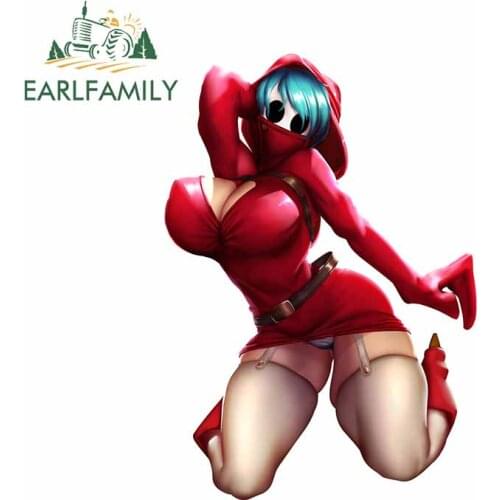 EARLFAMILY 13cm x 9.3cm For Shy Girl Fine Car Stickers Sunscreen Decal Fashion Car Accessories Vinyl Material For JDM SUV RV