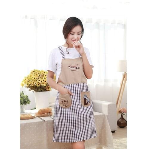 1PC Korean Embroidery Strap Home Furnishing Happytree Kitchen Apron Anti Oil Three Tree Fashion Linen Cotton Apron ND 012