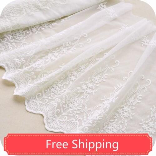 3Yard/Lot Soft Mesh Embroidered Lace Fabric Clothing Lace Trim Skirt DIY Home Decoration Curtain Table Flag Accessories