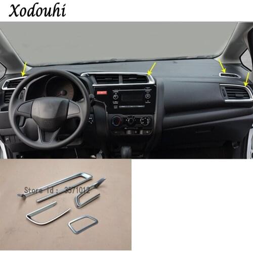For Honda Fit Jazz 2014 2015 2016 2017 Car Instrument Glove Trim ABS Panel Upside Air Conditioning Outlet Vent Dashboard 4pcs