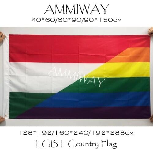 AMMIWAY Any Size Italy Rainbow LGBT Gay Pride Flags and Banners Italian National Polyester World Country Flags