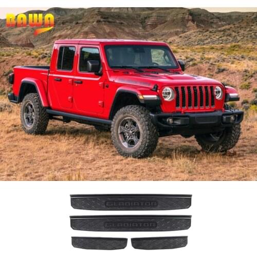 BAWA Car Door Sill Guards Kit for Jeep 2018-2020 Gladiator JT Door Entry Guard Kit Plate Cover Threshold Bar Protect Strips