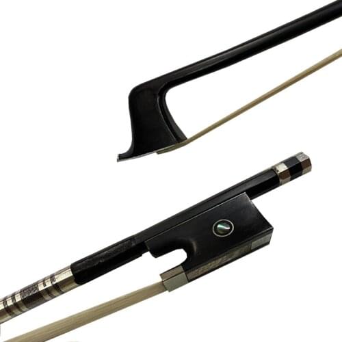 Free shipping 5pcs of 4/4 Carbon Fiber Violin Bow Black carbon Bow 4/4Violin Bow Ebony Frog