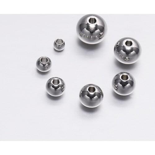 Stainless Steel 3/4/5/6/7/8MM Spacer Beads Charm Loose Beads DIY Bracelets Necklace Beads for Jewelry Making DIY