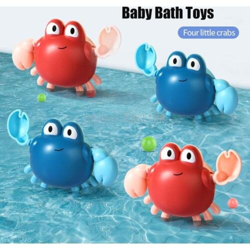 Baby Bath Toys Cartoon Animal Tortoise Crab Classic Baby Water Toy Infant Swim Turtle Wound-Up Chain Clockwork Toys for Children