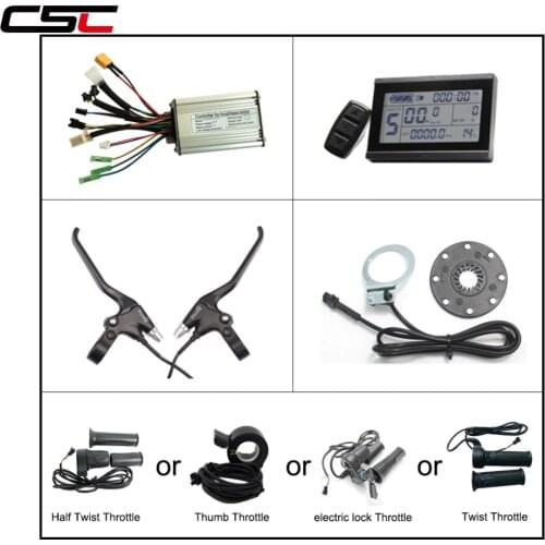 Electric Bicycle Brushless 6 Mosfet Dual mode Controller+LCD3 Display+Power cut-off Brake lever+Throttle+8 Magnet PAS for E-bike