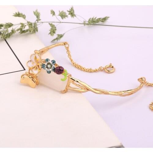 European and American Fashion Trend Creative New Jewelry Personality Simple Bracelet Hand-painted Enamel Flower Bracelet