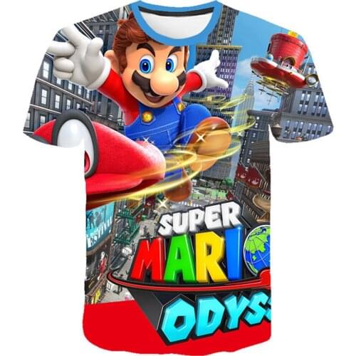 Boys Mario T shirt Mario Print Clothes Girls 3D Funny T-shirts Costume Children 2021 summer Boys Clothes Street T-shirt