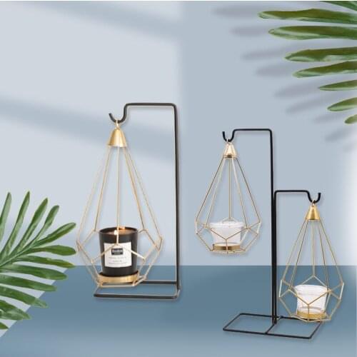 Geometric Golden Metal Candle Holder Taelight Candle Stand Holder Metal Crafts Romantic Durable Candlesticks Home Decoration