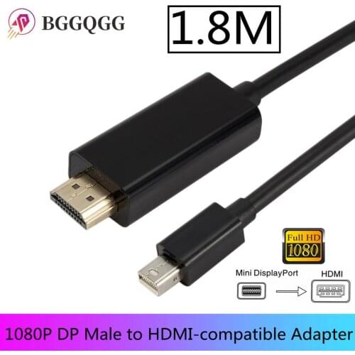 BGGQGG 6FT 1.8M Thunderbolt Mini DisplayPort Display Port DP to HDMI Adapter Cable For Apple Macbook Pro Air Mini DP to HDMI