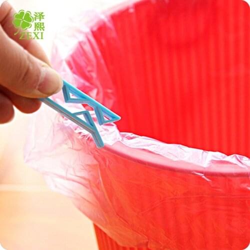 2pc/pack Can Waste Bin Dustbin Clip Household Trash Can Junk Edge Bag Wastebaskets Kitchen Accessories Food Storage Bag Clip Hot