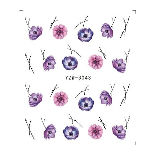 Beautiful Butterfly Flower Water Water Sticker for Tips Nail Art Manicure Stencils Temporary Tattoos