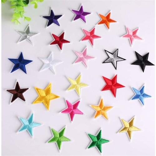32 Colors Cute Small Star Patches Clothing Embroidery Iron On Applique Floral for Kids Bags Dress Clothes Cheap Patches for DIY