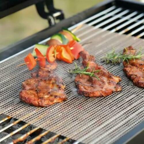 Reusable BBQ Grill Mat Barbecue Grill Mesh Mat Non-stick Kitchen Cooking Smoker BBQ Mat Grill Pad Liner BBQ Accessories