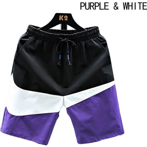 2021 Mens Color-Contrast Swimming Trunks Casual Beach Shorts Loose Fashion Sweatpants Pantalones Cortos de Hombre Fitness Pants