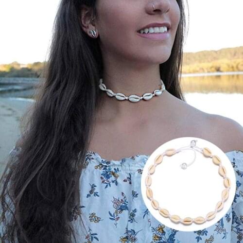 Shell necklace with simple shell and Pearl Necklace