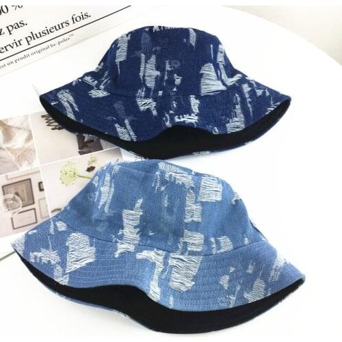 LDSLYJR 2019 denim solid Bucket Hat Fisherman Hat outdoor travel hat Sun Cap Hats for Men and Women 198