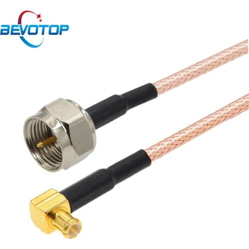 10PCS F Type Male Plug to MCX Male Right Angle Plug Adapter RF Coaxial RG316 Pigtail F to MCX TV Box Extension Cable DIY Jumper