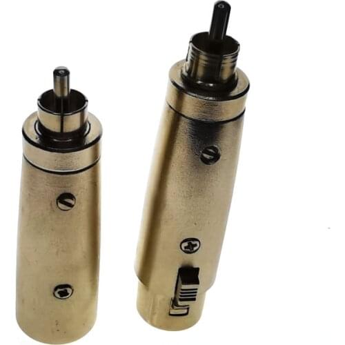 2PCS XLR To RCA Male Socket Adapter Plated RCA Plug for HIFI Audio Connector
