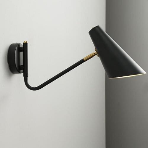 Industrial Adjustable with switch Wall Lamp Creative Reading Bedside Vintage Retro Led E27 Wall Lights Fexible Black Gold ZM914