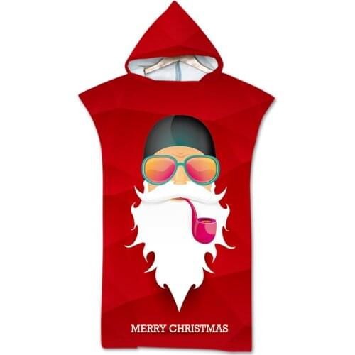 Drop Shipping 2020 New Christmas Gift Hooded Beach Bath Towel For Adults Microfiber Robe Poncho For Swimming Bath Towels