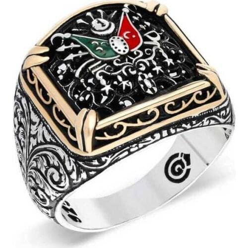 Silver Ottoman State Crested Male Ring