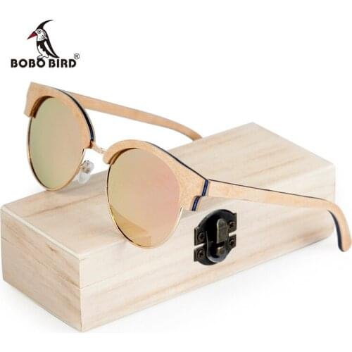BOBO BIRD Luxury Women Sunglasses Wood Polarized Men Glasses Fashion Eyewear UV400 Protection lunette de soleil femme DG14e
