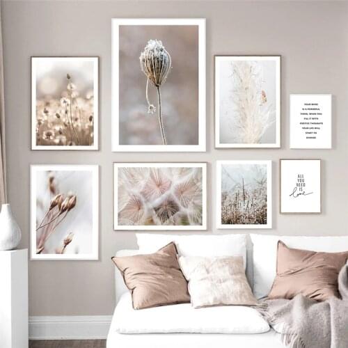 Modern Still Life Painting Wall Art Canvas Painting Nordic Plants Dried Flowers and Hay Poster Home Decor Small Fresh Pictures