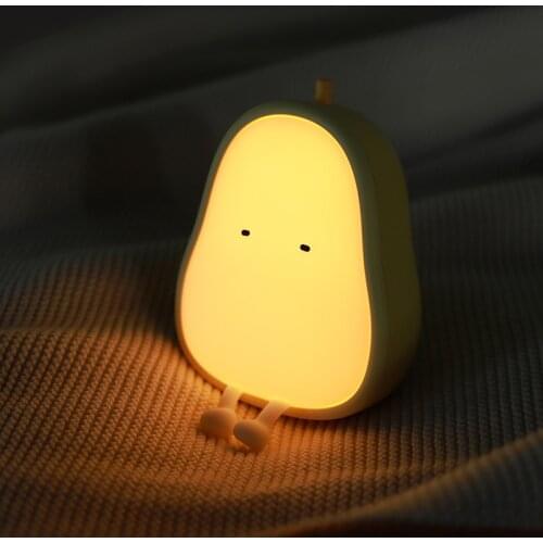 LED Night Light Pear Silicone Lamp USB Charging Dimming Bedroom Decoration Cute Atmosphere Light for Kids Gift