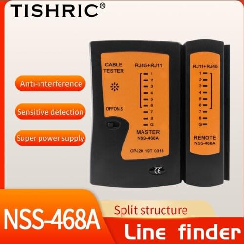 TISHRIC Lan Tester NSS-468A Dual Interface RJ11 RJ45 Cable Tracker Line Finder Wiring Network Cable Tester Network Tools
