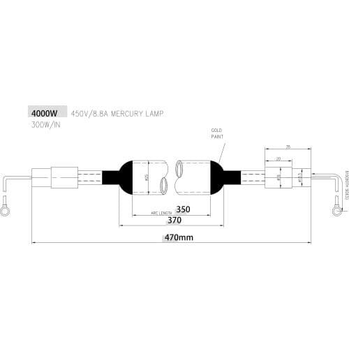 4000W 470mm uv curing lamp OEM by customer
