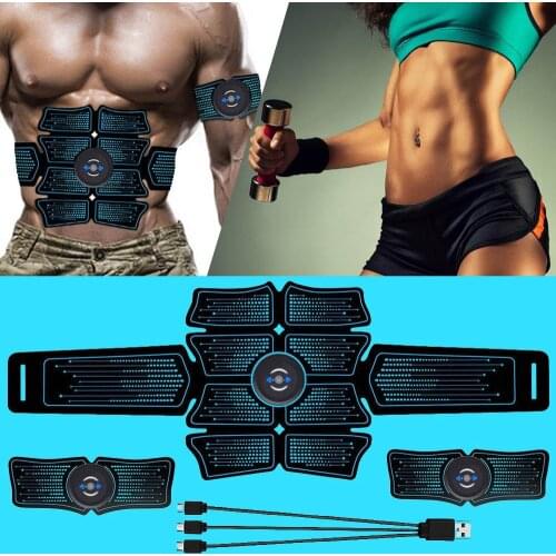 Abdominal Muscle Trainer Fitness Equipment Training Muscle Exerciser Stimulator Belt Belly Arm Massage Abs USB Charged Home Gym