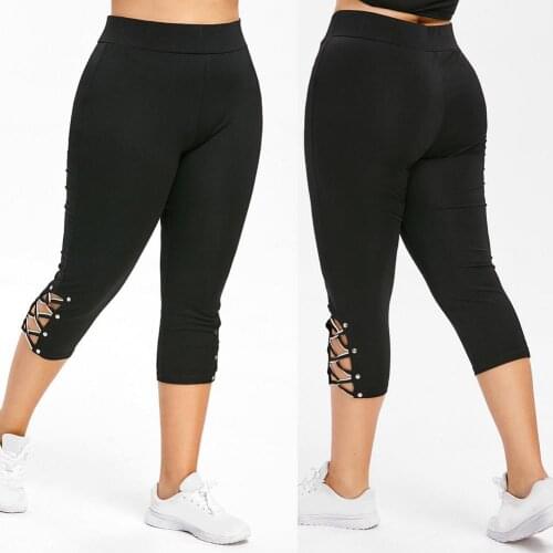 Women High Waist Cropped Trousers Pants Elastic Bandage Yoga Shorts Leggings Hip Push Up Tummy Control Fitness Running Shorts