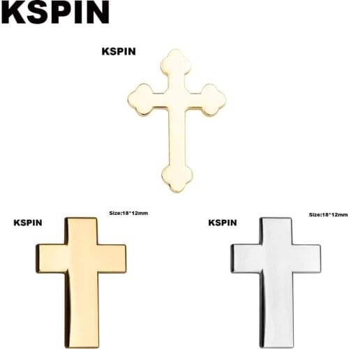 Golden Cross Metal Badges On A Pin Brooch Jewelry Rozetten Papier XY0109
